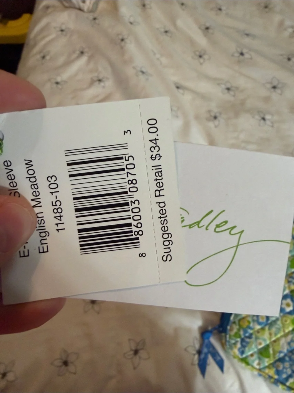 NWT Vera Bradley Quilted Floral Travel Pouch – Blue & Green